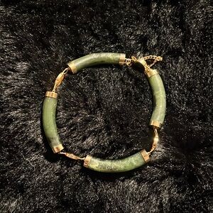 Faux jade and gold bracelet